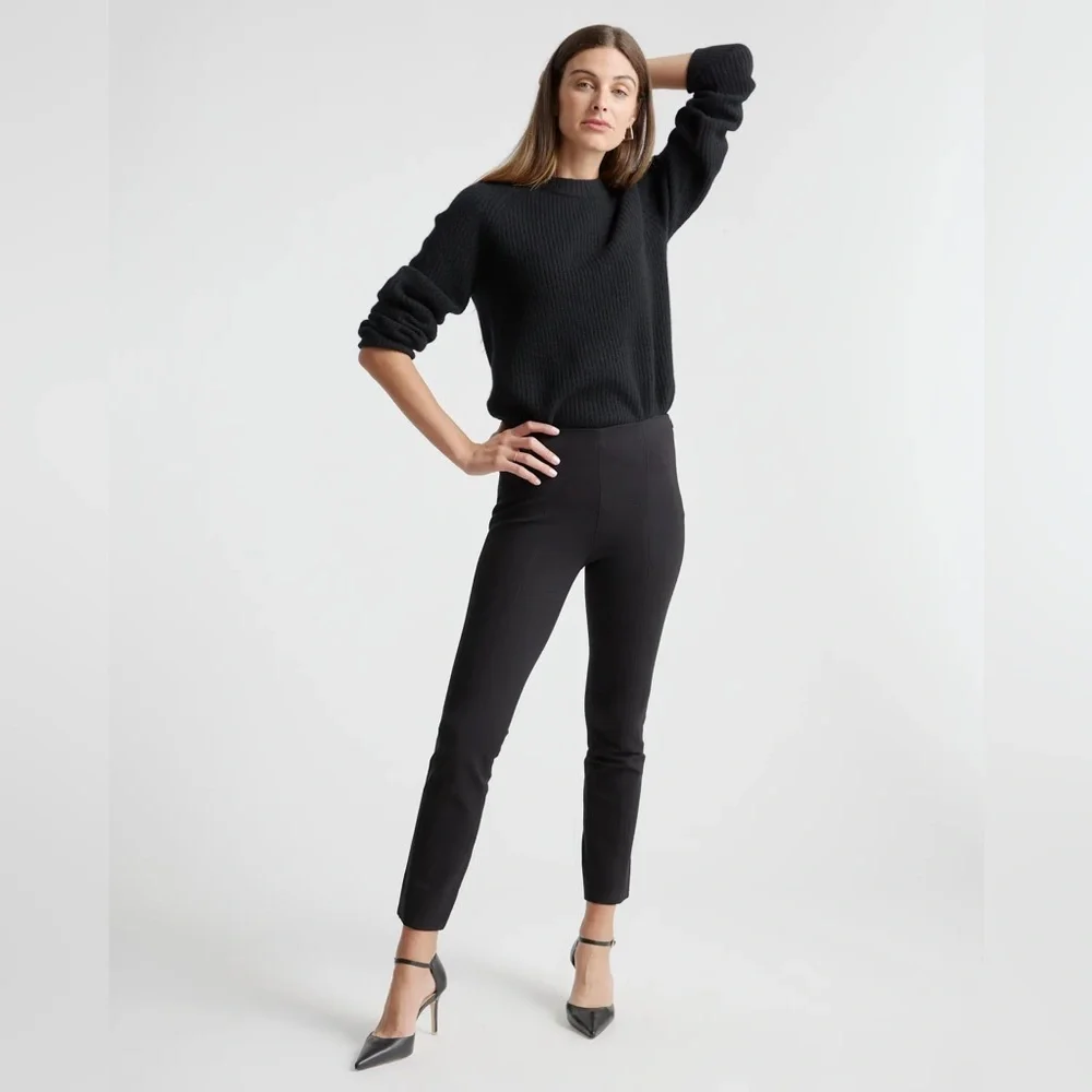Quince Ultra-Stretch Ponte Pintuck Ankle Pants Size Small